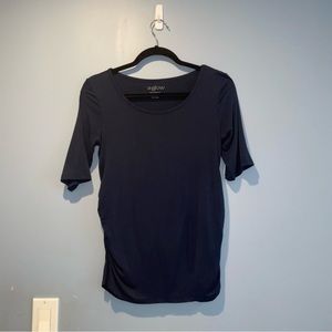 A:Glow Maternity T Shirt 3/4 Sleeves‎ in Navy Blue Size Small